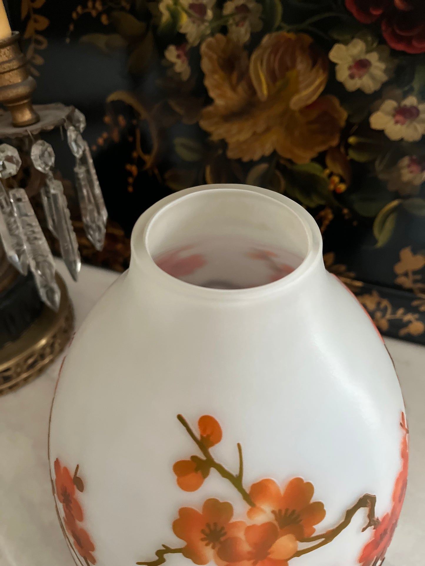 Stunning French Cameo Blossom Vase After Gallé