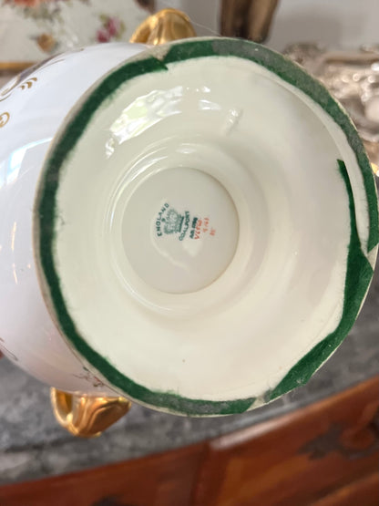 Live 08/04 Antique Coalport “Sevres Group” Lidded Pot| Cobalt Blue, Hand-Painted Florals & Gilt | c. Late 1891 -1920 Green Backstamp