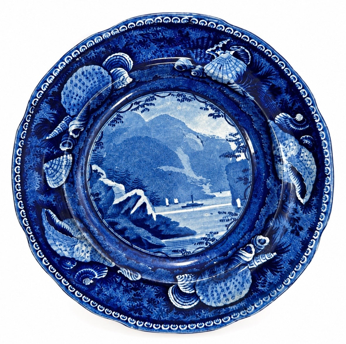 Antique Enoch Wood & Sons Historical Staffordshire Hudson River Plate, c.1820s
