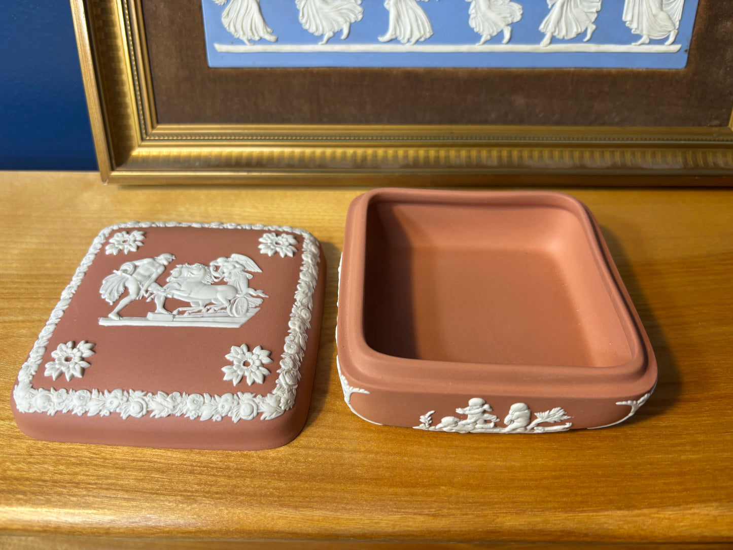 Wedgwood Jasperware terracotta lidded box!