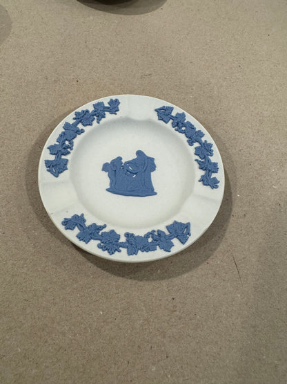 Wedgwood white and blue ashtray 4.5”