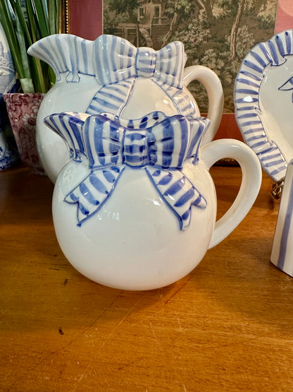 Vintage Haldon Group Ribbon Creamer | Blue & White Stripe | 1989