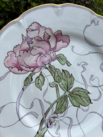 Lovely Haviland Limoges Peony plate with original paperwork!