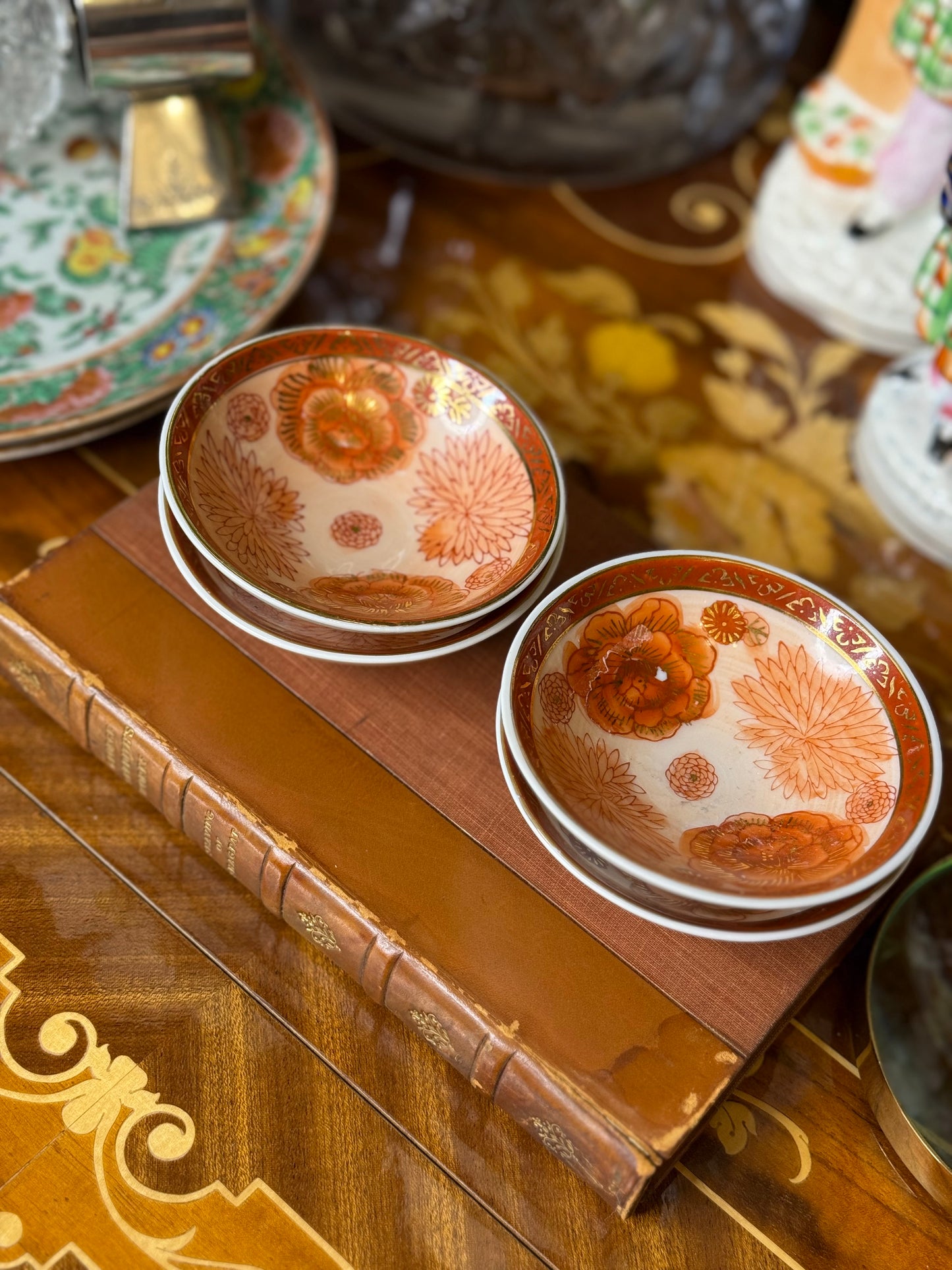 RESERVED: chrysanthamum orange dishes