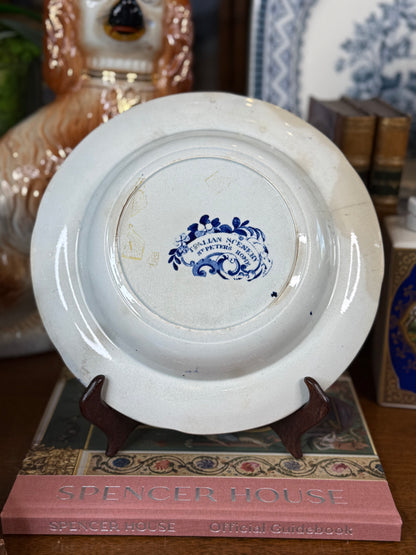 Antique Enoch Wood & Sons Historical Blue Transferware Plate | Italian Scenery St. Peter’s Rome | c.1820s | 10”