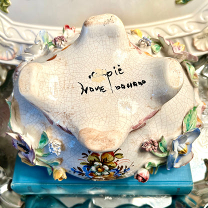 Glorious Italian Bassano lidded  cache pot planter centerpiece