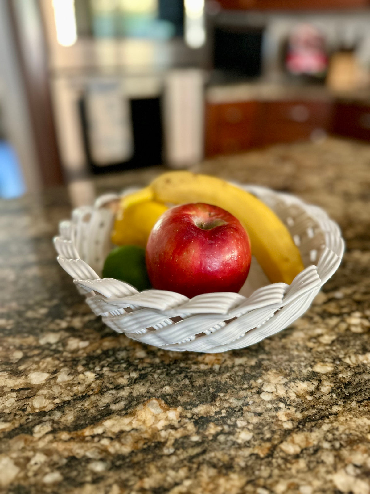 Vintage Italian White Ceramic Reticulated Basket Bowl | Made in Italy for Nordstrom