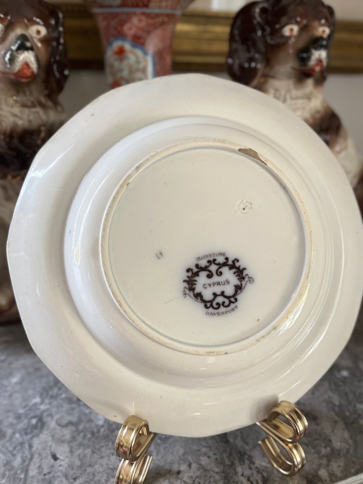 Live 06/29 Antique Davenport “Cypress” Mulberry Transferware Cabinet Plate 10 1/2”