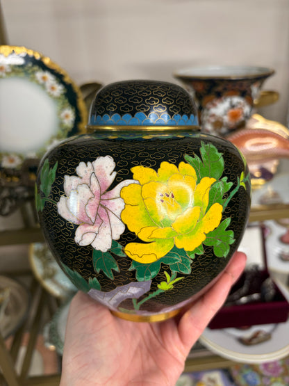 Lovely cloisonné lidded jar!