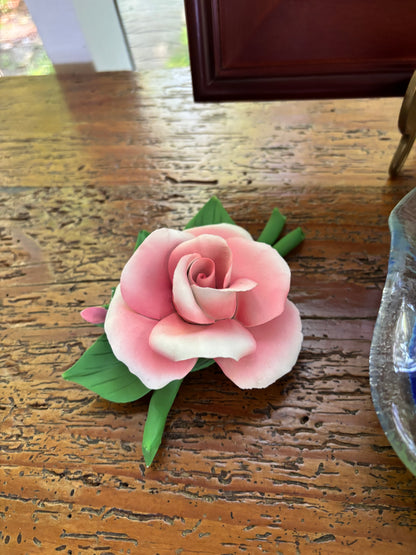 Beautiful Capodimonte Pink Rose!