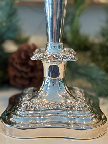 Pair of Silver Plated Convertible 18” Candleabras