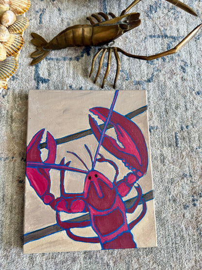 Original Lobster Painting on Canvas