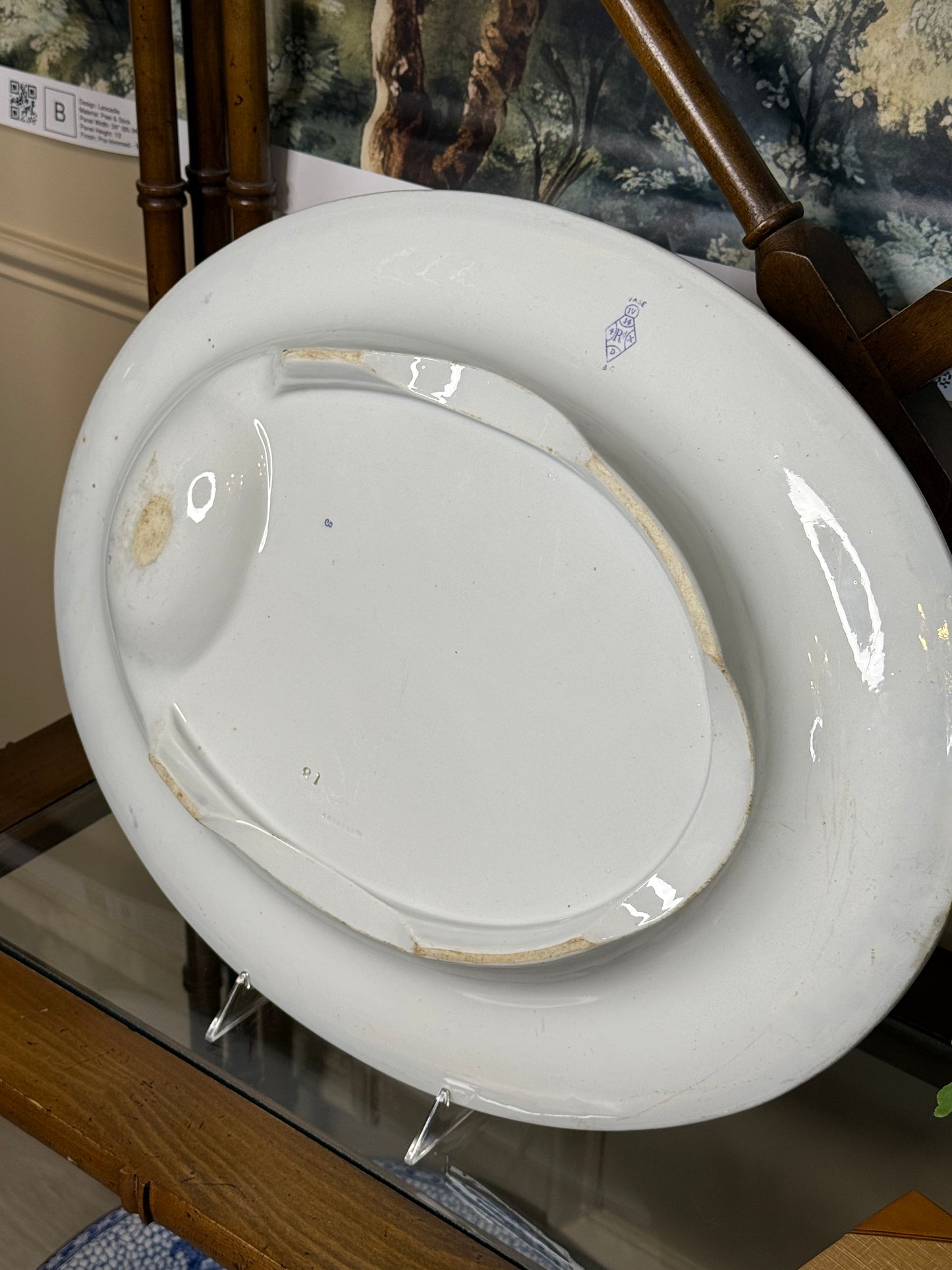 Antique Thomas Booth “Vase” Lavender Transferware Large Meat Platter | 1868 | 19.5” | DA4459