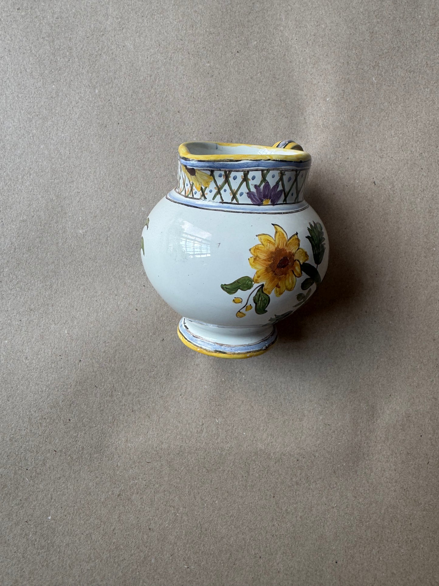 Hand-Painted Portuguese Faience Cream Pitcher