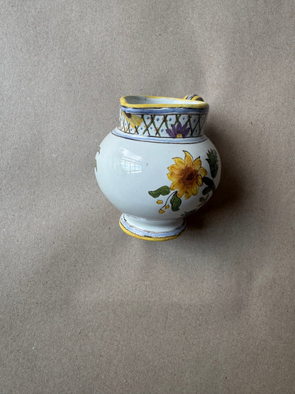 Hand-Painted Portuguese Faience Cream Pitcher