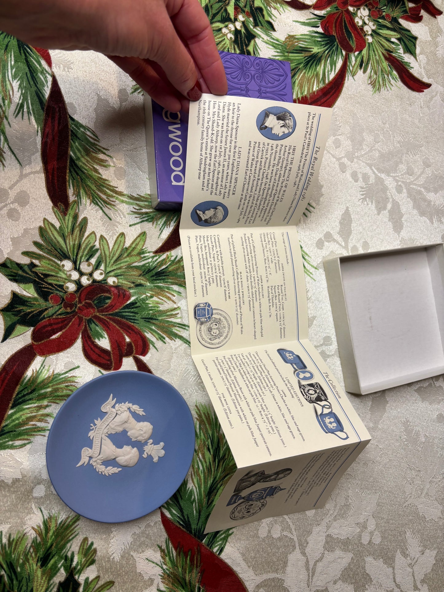 Wedgwood Royal Wedding Jasperware blue and white trinket dish!