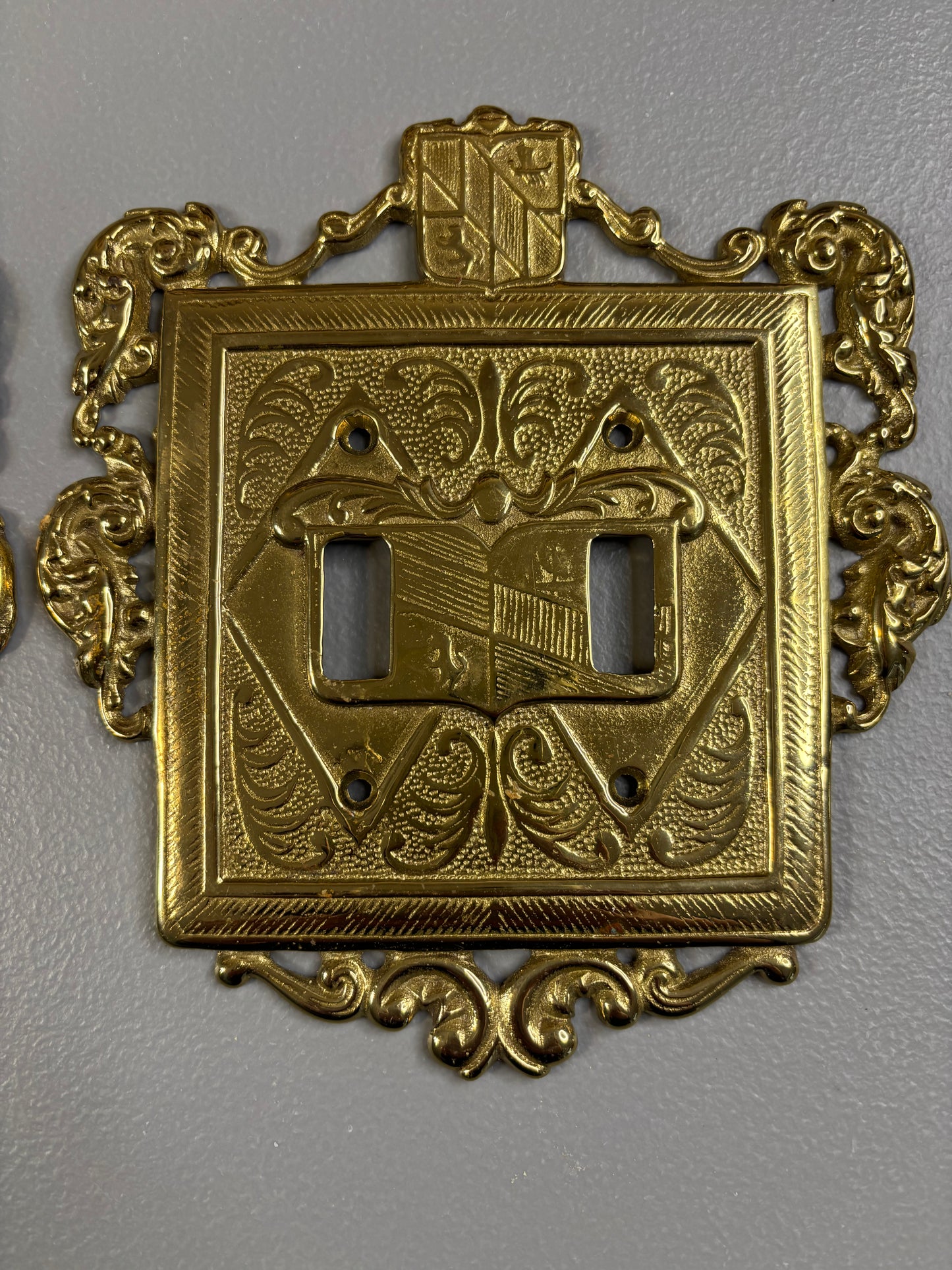 Gorgeous Virginia Metalcrafters brass switch plate cover for double switch!