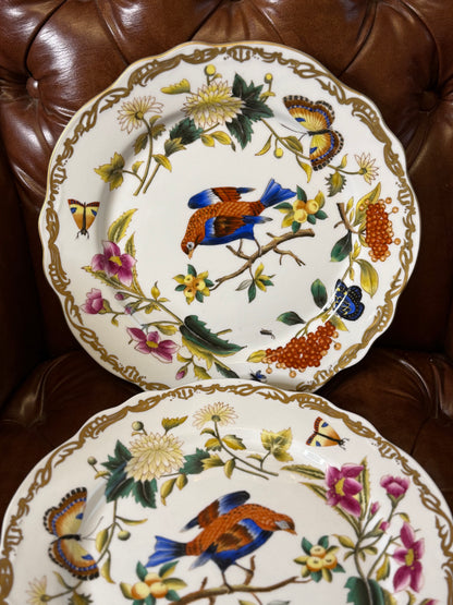 RESERVED: Chelsea House Porcelain Chargers Dia. 12.5" hand painted pair