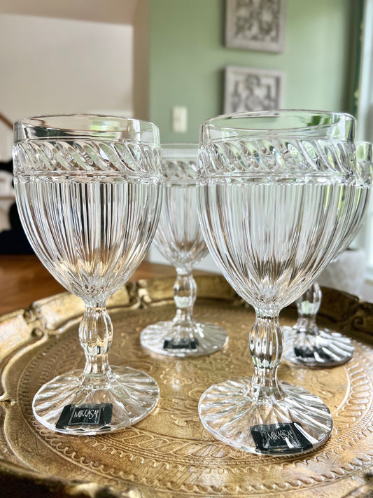 Mikasa Italian Countryside Crystal Water Goblets, Set of 4