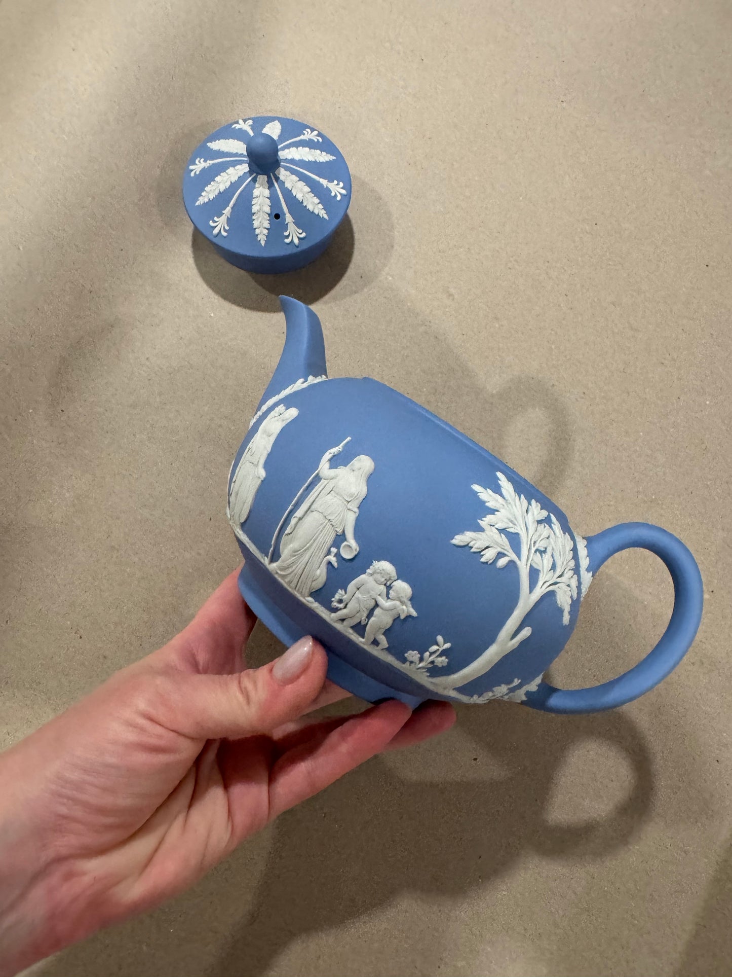 Beautiful large lavender Wedgewood pitcher measuring 5 1/2 inches tall ￼