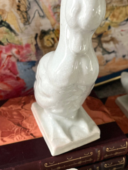 Live 09/29 Important Estate Pair of Chinese Export White Glazed Stoneware Ducks
