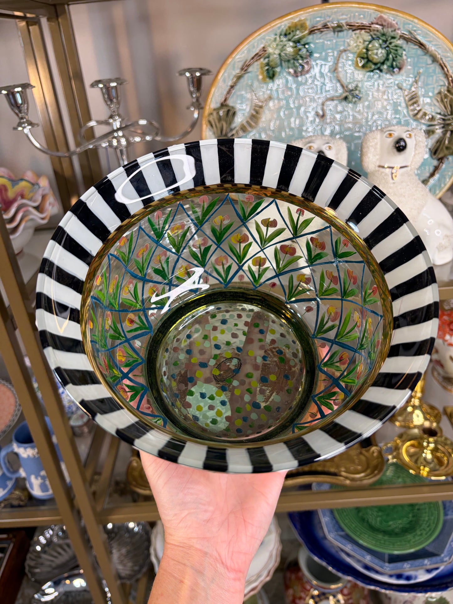 Vintage Mackenzie Childs handpainted vase!