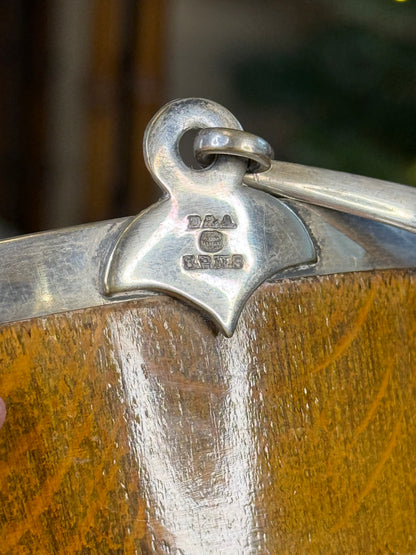 RESERVED - LADYCHRISTA67- Antique Daniel & Arter English Oak & Silver Plate Butter Dish | Birmingham c.1890 | 6”