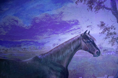 Attributed to John E. Ferneley Sr. English Thoroughbred Horse Portrait Oil Painting, c. 1848–1860 | Framed: 20.75” H × 26.75” W