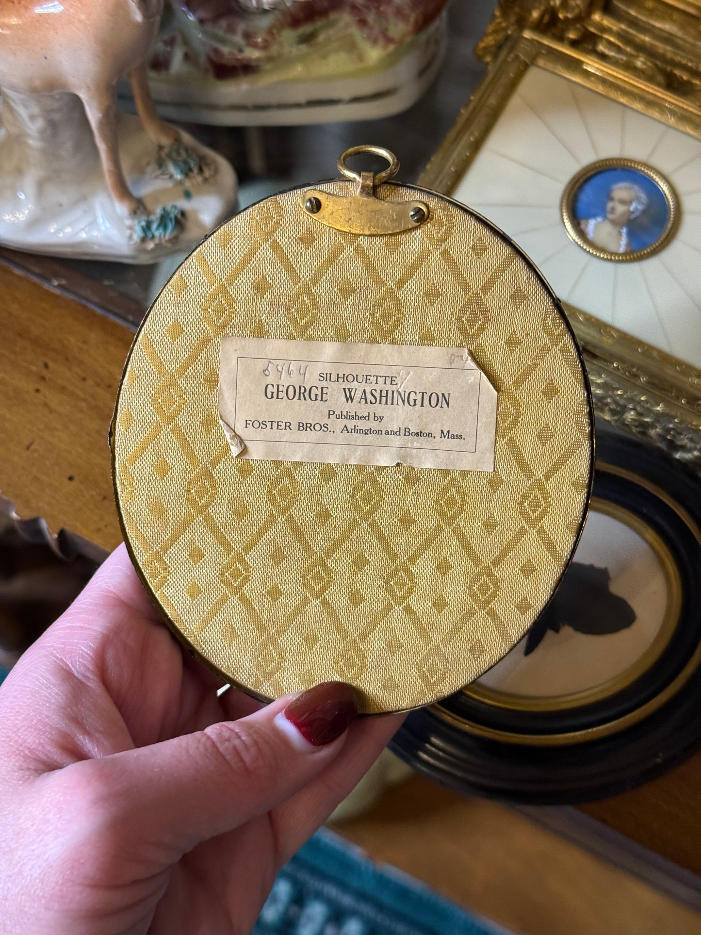 Pair of Antique Silhouette Portraits – George & Martha Washington, Foster Bros. Boston