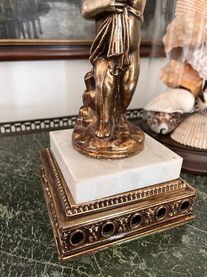 Chateau Style Gilt Cherub Candelabra - 4 Arms With Marble Plinth