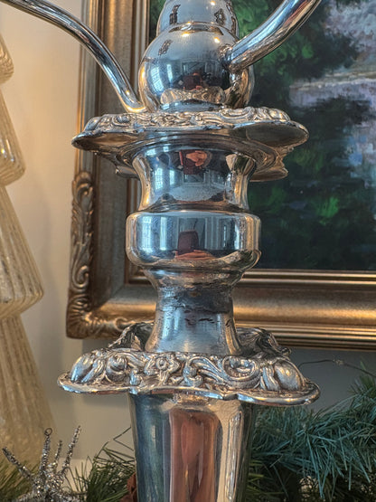 Pair of Silver Plated Convertible 18” Candleabras