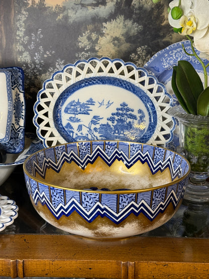 Antique Losol Ware Blue & Gold Bowl | c. 1920 | DA4233