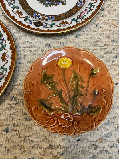 Gorgeous Armorial decorative plates pair with dogs, lions, and more and majolica plate! Instant plate wall!