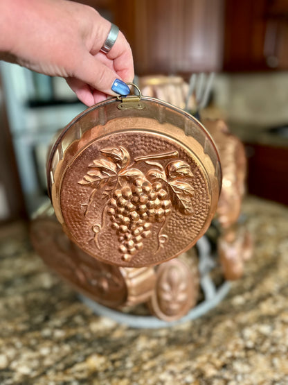 Vintage Copper Grape & Vine Kitchen Mold
