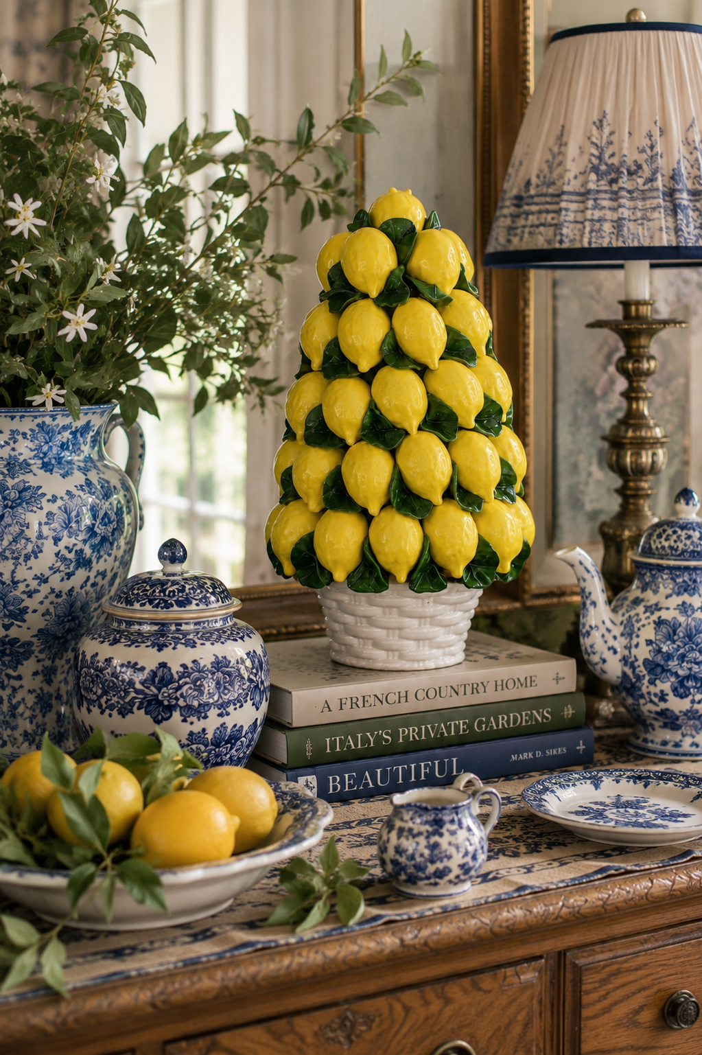 Authentic Italian Ceramic Lemon Topiary, Handcrafted in Italy
