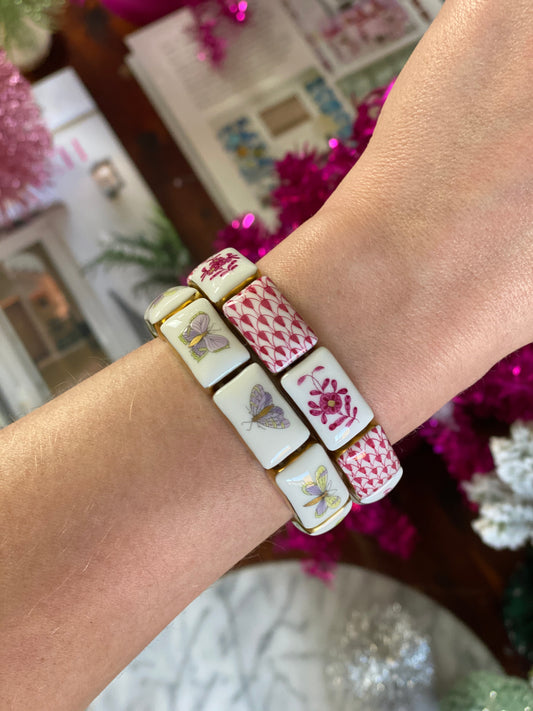 Herend Fishnet Link Stretch Bracelet - Multiple Colors Available