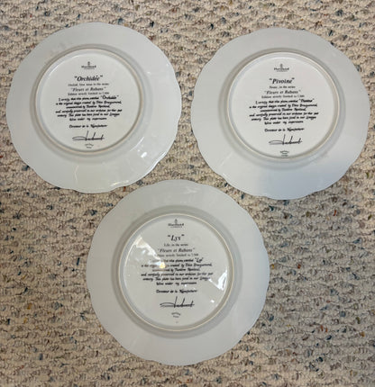 Lovely Haviland Limoges set of 3 floral plates! Instant plate wall!
