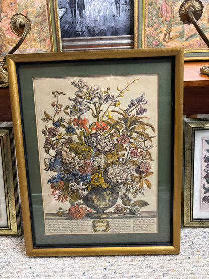 Lovely July floral month print framed!