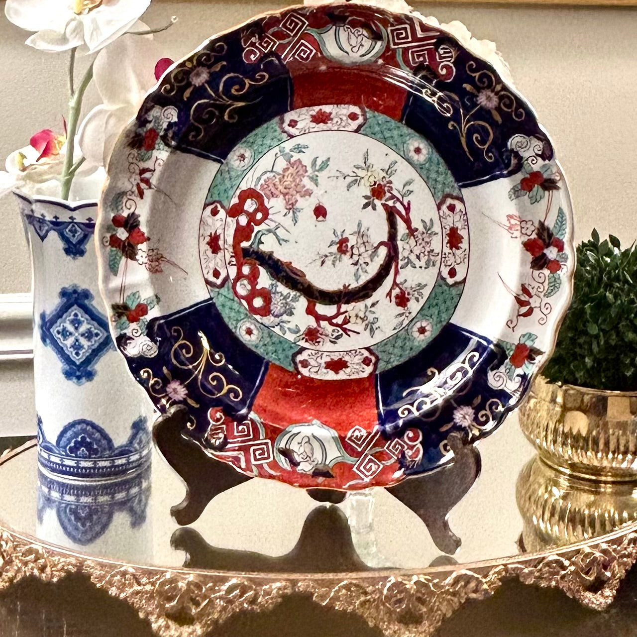 Rare Antique Imari Mason’s of England Charger/ Platter, 12.5”D