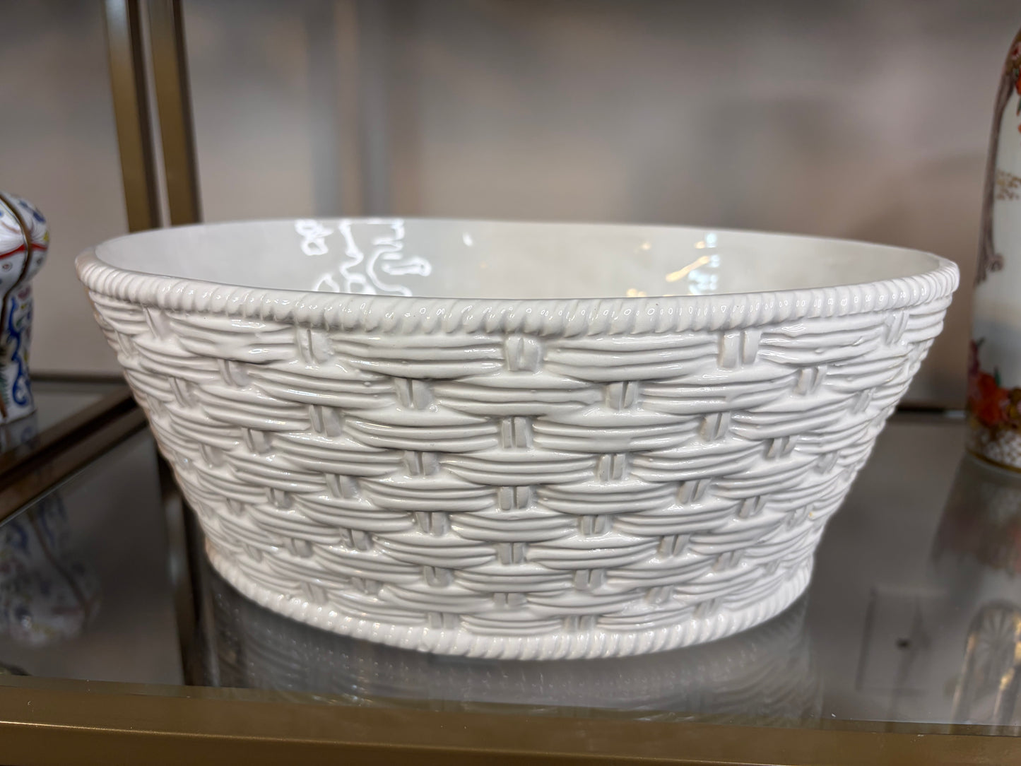 Stunning Italian Fish Tureen with raised fish and lemons and basket design!