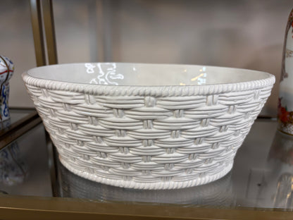 Stunning Italian Fish Tureen with raised fish and lemons and basket design!