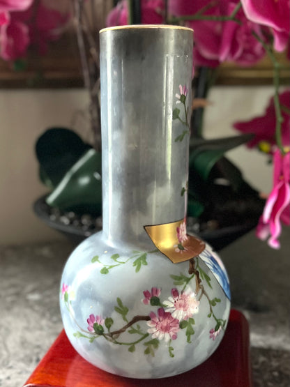 Live 06/29 Stunning Baccarat French Japonisme Opaline Glass Cabinet Vase - Late 1800’s