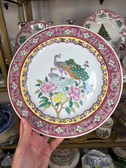 Lovely chinoiserie peacock plate!