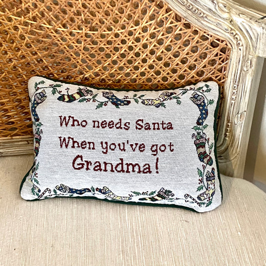 Grandma & Santa Christmas Pillow