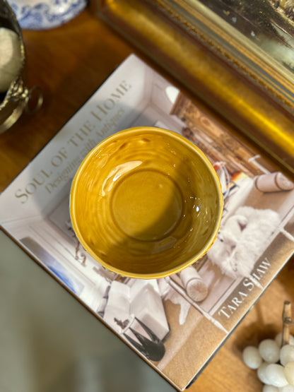 Vintage Bordallo Pinheiro "Oak Leaf Gold" Bowl, Made in Portugal, 5.5"