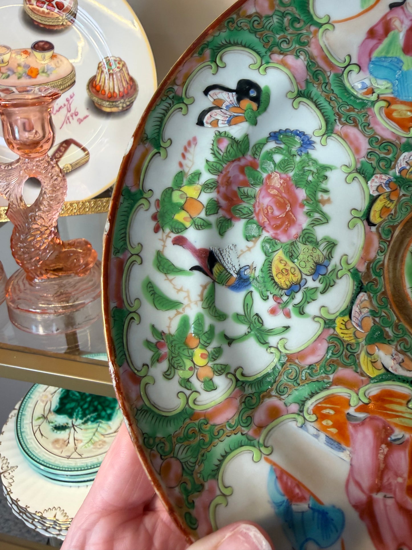 Antique Famille Rose plate! As is!