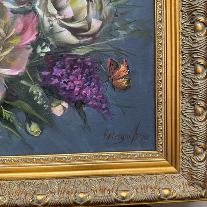 Live 06/09 bouquet of peonies and lilac 15x18” original oil painting