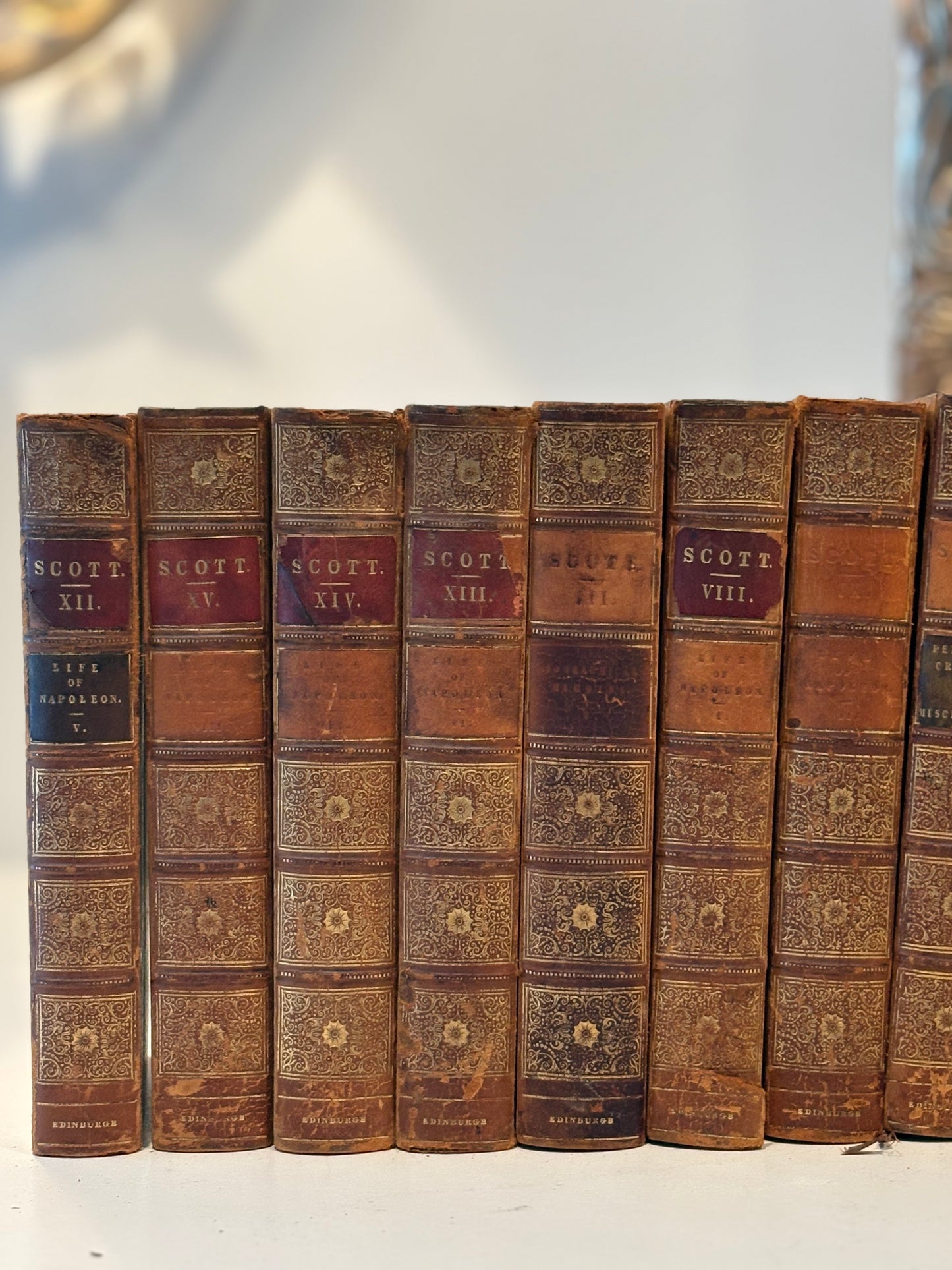 Set of (8) Early 19th c Books by Sir Walter Scott