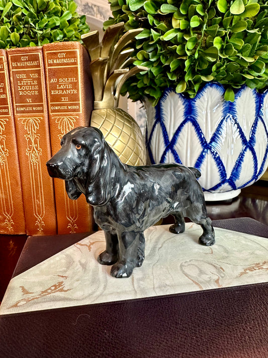 Sweetest Porcelain English Black Cocker Spaniel Dog by Royal Doulton Figure