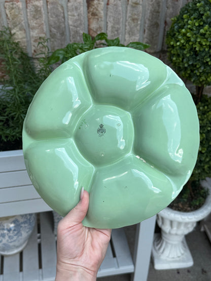 Rare Minton Majolica Green Cabbage 5-Sectional Serving Dish | 10.5” – No Chips or Cracks
